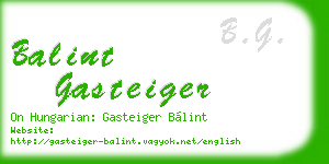 balint gasteiger business card